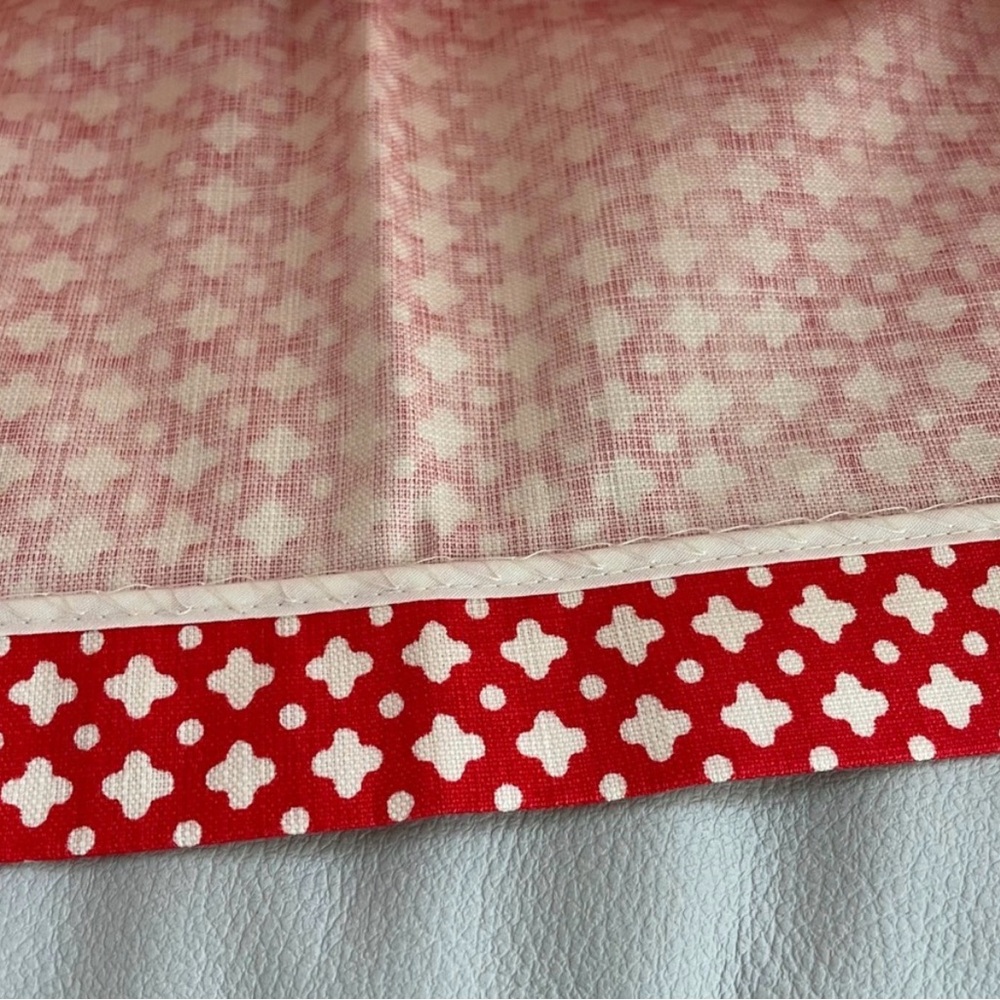 J. Crew Red Mini Skirt with White Geometric Print and Button Details - Picture 4 of 5